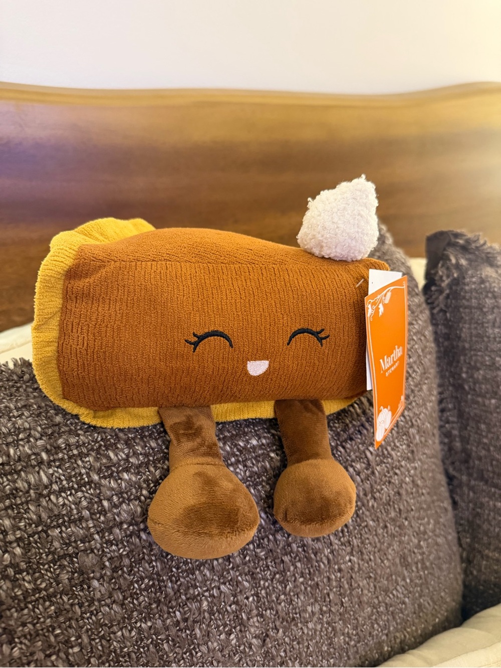 Martha Stewart Pumpkin Pie Plush Weighted Shelf Sitter Thanksgiving Decor NWT